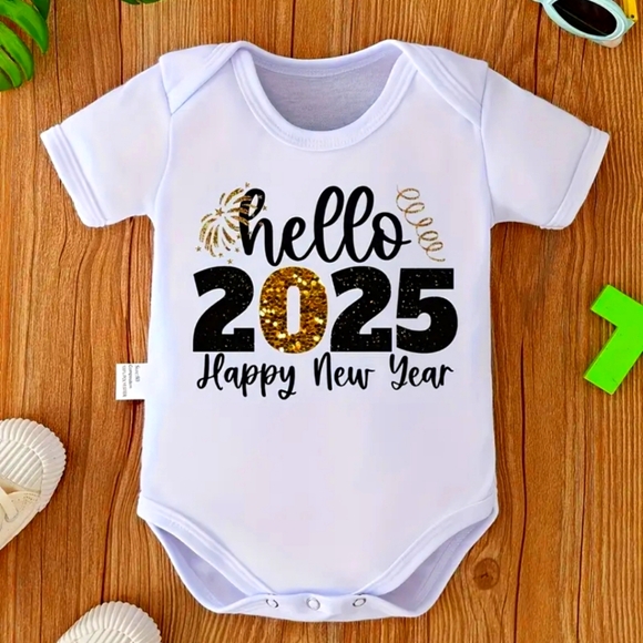 Unbranded Other - HELLO 2025 CELEBRATION BABY SIZE 6-9 MONTH ONESIE NWOT